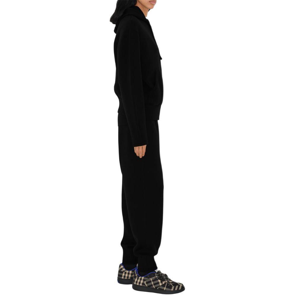 Shop (Women) Burberry SS24  Black Zip-Up Sweatshirt with Logo Embroidery. 80944451