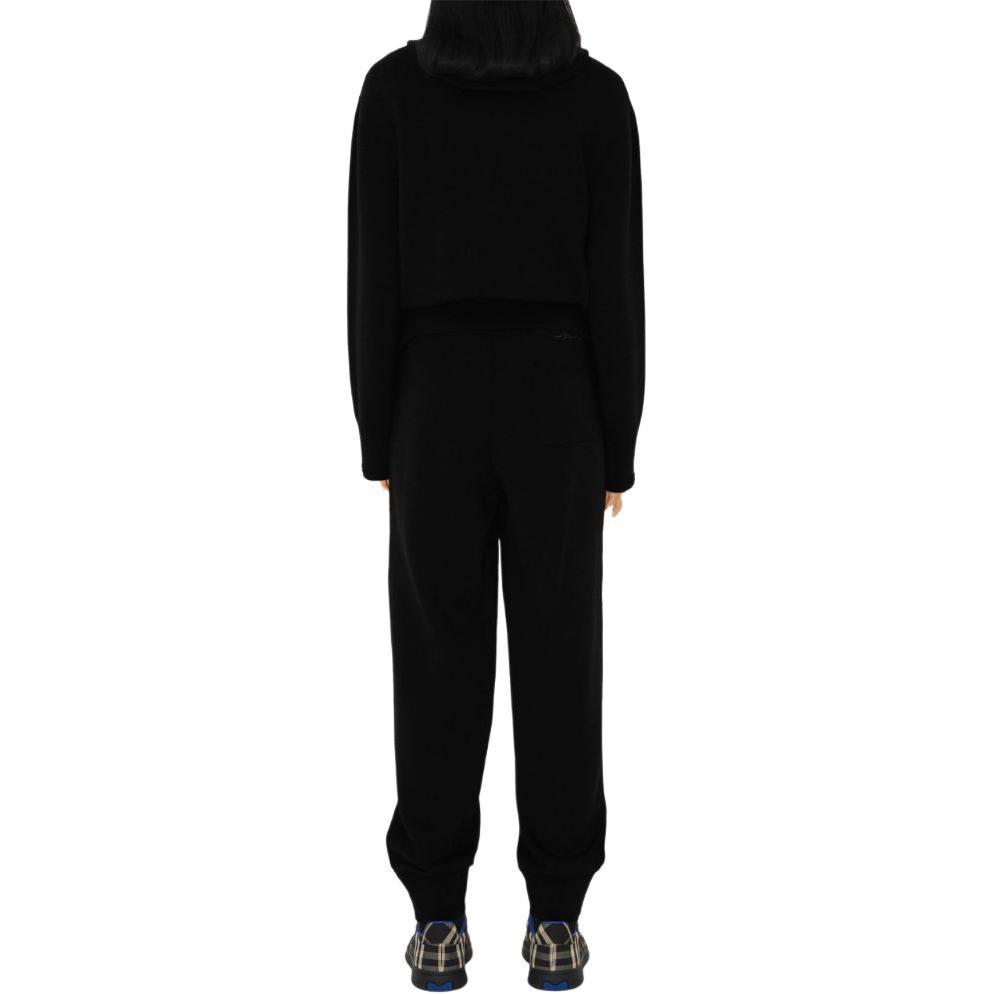 Purchase (Women) Burberry SS24  Black Zip-Up Sweatshirt with Logo Embroidery. 80944451