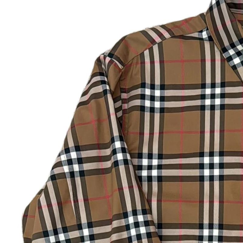 Purchase (Women) Burberry SS24  Brown Check Print Long Sleeve Collared Shirt. 80843101
