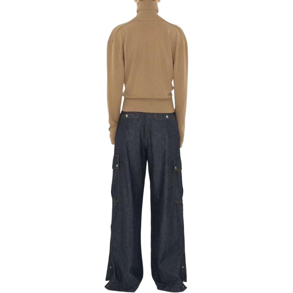 Purchase (Women) Burberry SS24  Brown Turtleneck Sweater with Logo Embroidery. 80951151