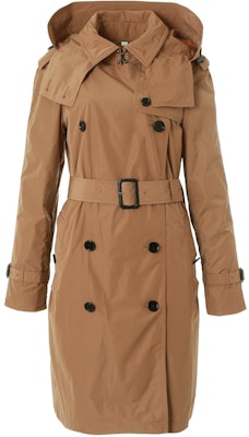 (Women) Burberry SS24 Camel Double-Breasted Hooded Long Sleeve Trench Coat. 80735071 Order (Women) Burberry SS24 Camel Double-Breasted Hooded Long Sleeve Trench Coat. 80735071