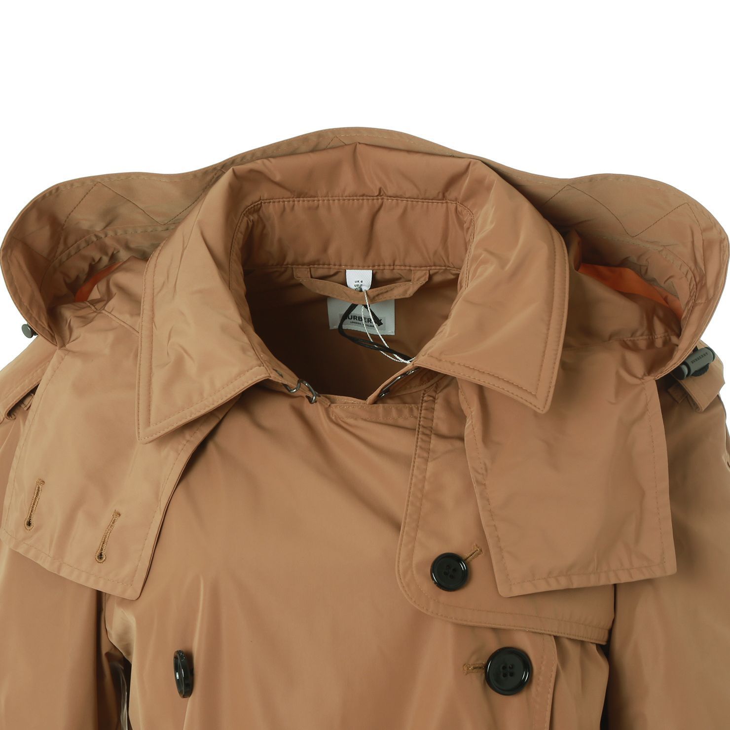 Purchase (W) Abrigo Burberry SS24 Camel Gabardina Largo Doble Botonadura con Capucha. 80735071