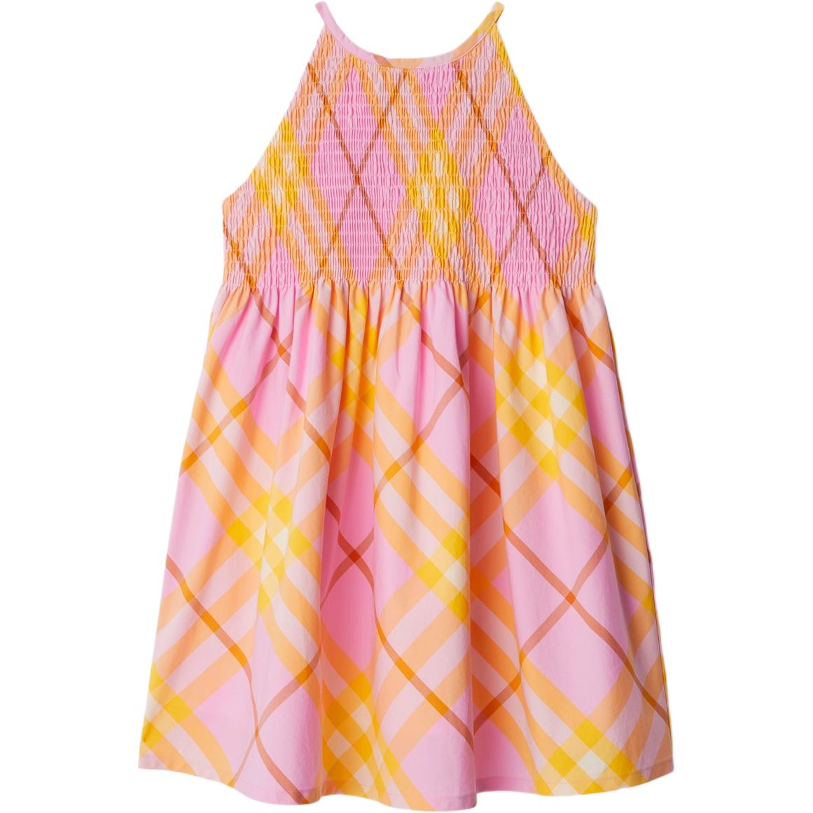 (Women) Burberry SS24  Check Print Casual Sleeveless Dress in Carnation Pink. 80905091