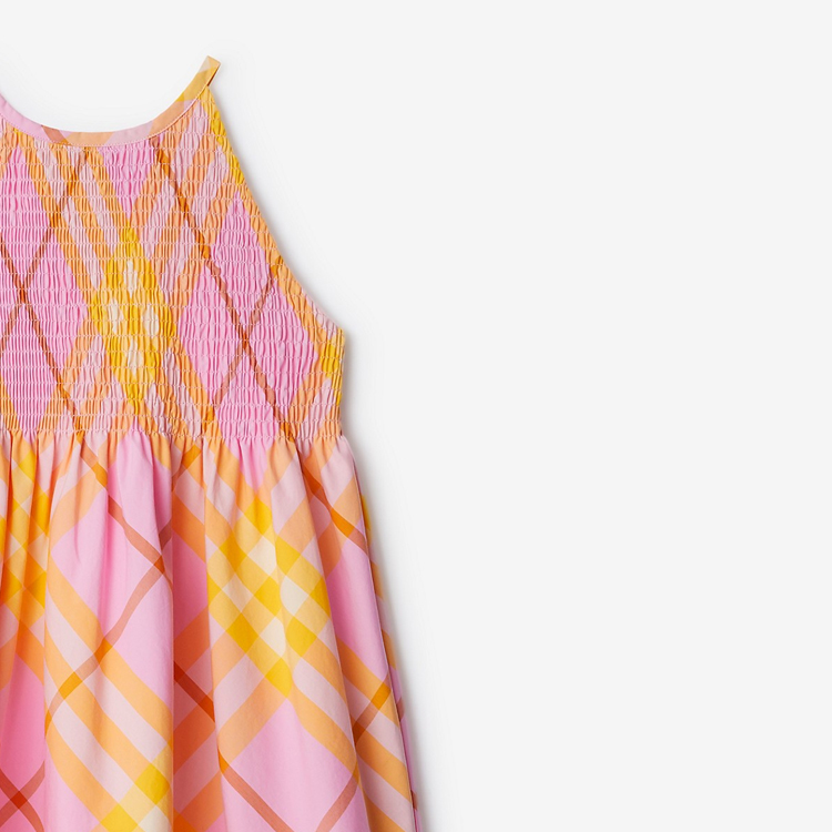 Sizing (W) Vestido Casual Sin Mangas Burberry SS24 Estampado Check en Rosa Clavel. 80905091