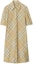 Buy (W) Vestido Camisero Burberry SS24 a Cuadros de Manga Corta en Beige Lino. 80835471