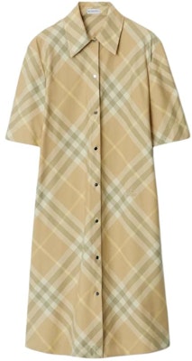 (W) Vestido Camisero Burberry SS24 a Cuadros de Manga Corta en Beige Lino. 80835471 Order (W) Vestido Camisero Burberry SS24 a Cuadros de Manga Corta en Beige Lino. 80835471