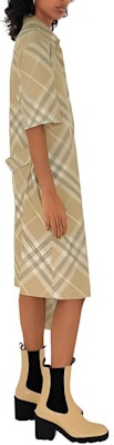 (W) Vestido Camisero Burberry SS24 a Cuadros de Manga Corta en Beige Lino. 80835471 Details for (W) Vestido Camisero Burberry SS24 a Cuadros de Manga Corta en Beige Lino. 80835471