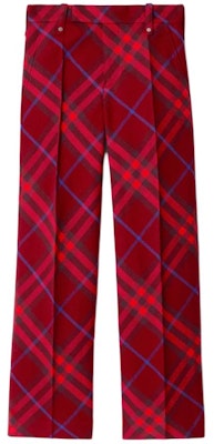 (W) Burberry SS24 Seluar Santai Lurus Colorblock Plaid - Merah Crimson 80774731 Order (W) Burberry SS24 Seluar Santai Lurus Colorblock Plaid - Merah Crimson 80774731