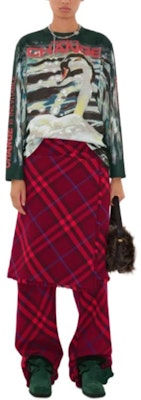 (W) Burberry SS24 Seluar Santai Lurus Colorblock Plaid - Merah Crimson 80774731 Shop (W) Burberry SS24 Seluar Santai Lurus Colorblock Plaid - Merah Crimson 80774731