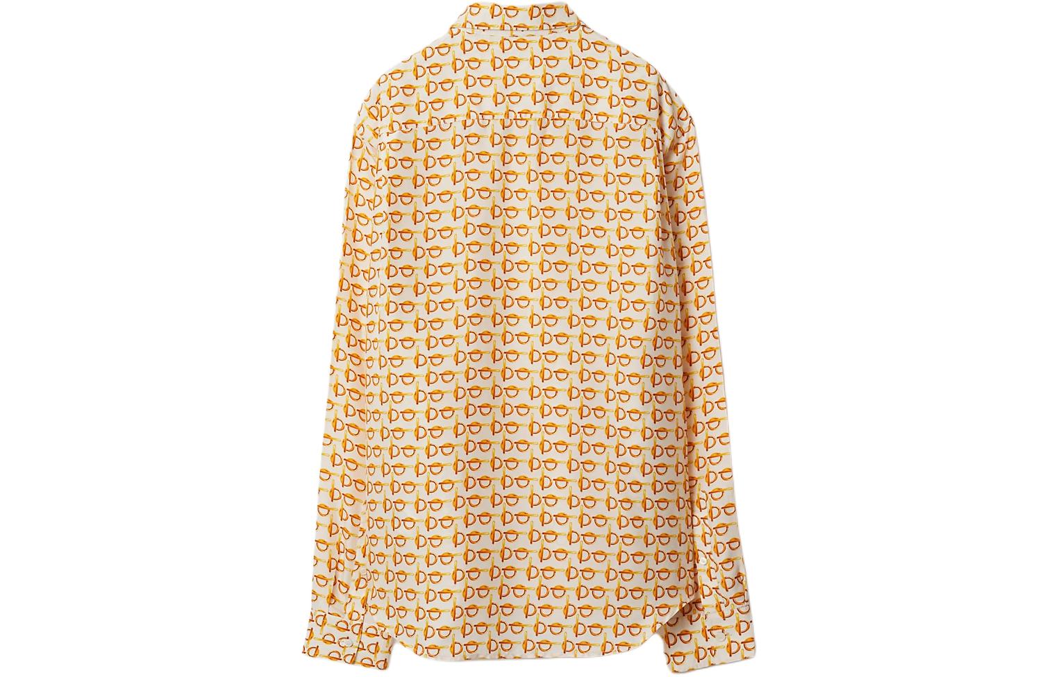(Women) Burberry SS24  Gold Letter Logo Print Long-Sleeve Button-Up Shirt 80907311 圖 3