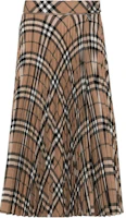 (Women) Burberry SS24 High-Waist Pleated Plaid Maxi Skirt Brown 80957981 (Women) Burberry SS24 High-Waist Pleated Plaid Maxi Skirt Brown 80957981
