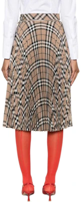 (W) Burberry SS24 Skirt Maxi Kotak Tinggi Pinggang Pleated Coklat 80957981 Shop (W) Burberry SS24 Skirt Maxi Kotak Tinggi Pinggang Pleated Coklat 80957981