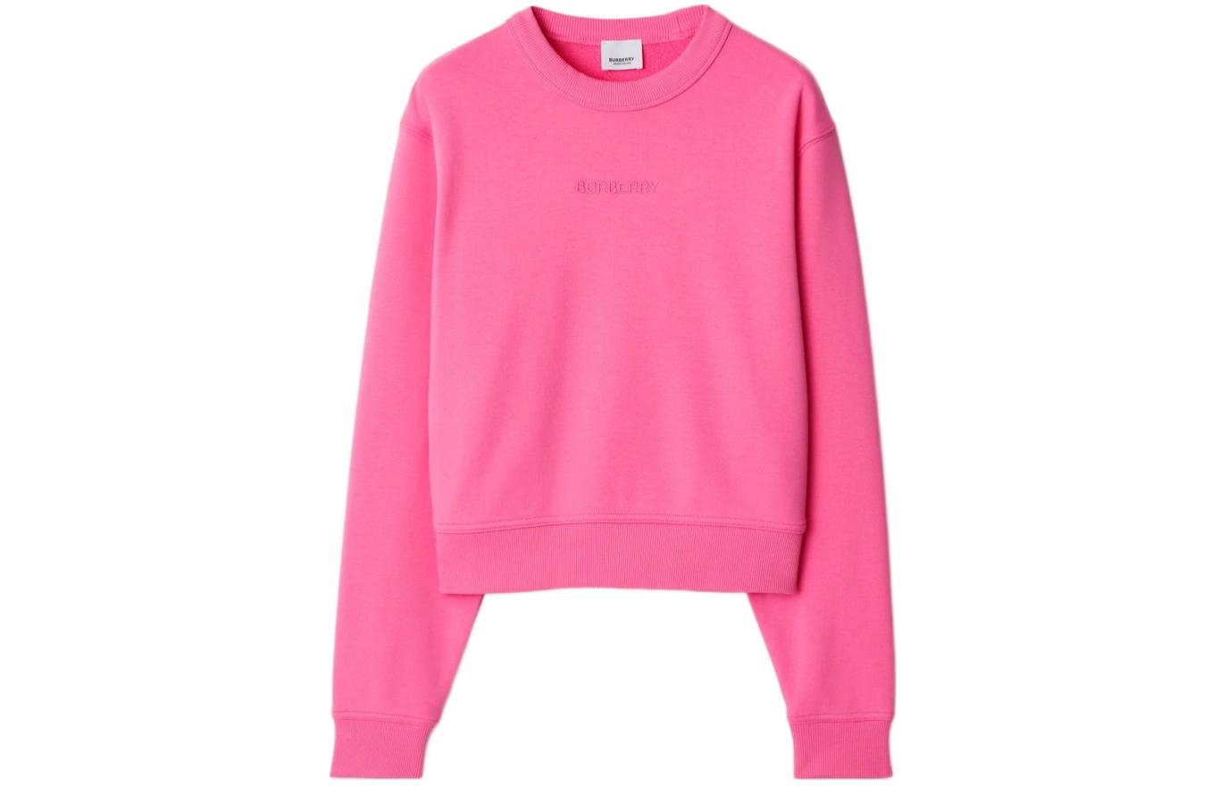 Buy (Women) Burberry SS24  Logo Crewneck Sweatshirt in Bubblegum Pink. 80847751