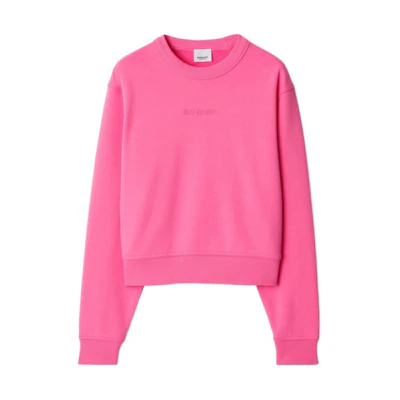 (Women) Burberry SS24 Logo Crewneck Sweatshirt in Bubblegum Pink. 80847751