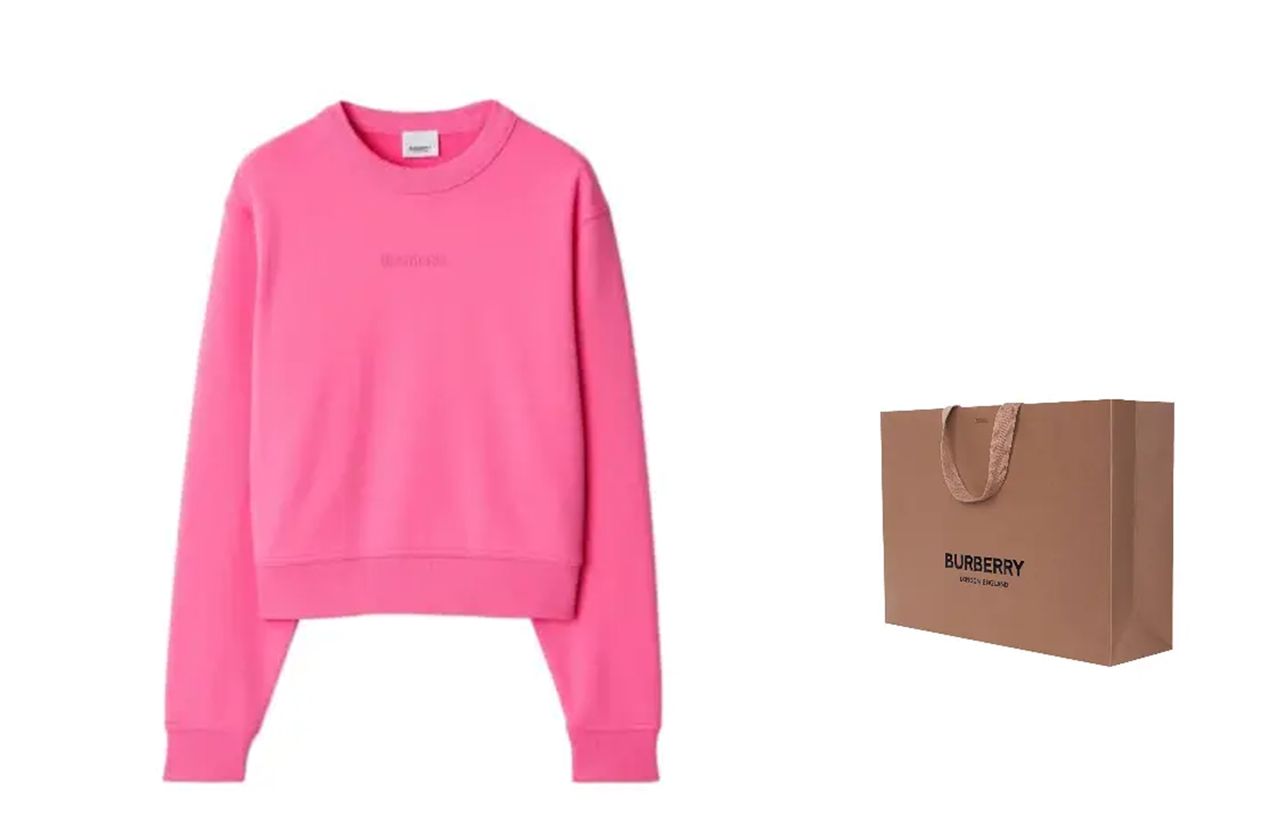 Shop (Women) Burberry SS24  Logo Crewneck Sweatshirt in Bubblegum Pink. 80847751