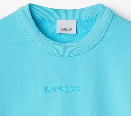 (Women) Burberry SS24 Logo Embroidered Crewneck Sweatshirt Light Blue Topaz. 80847761 Cheap (Women) Burberry SS24 Logo Embroidered Crewneck Sweatshirt Light Blue Topaz. 80847761