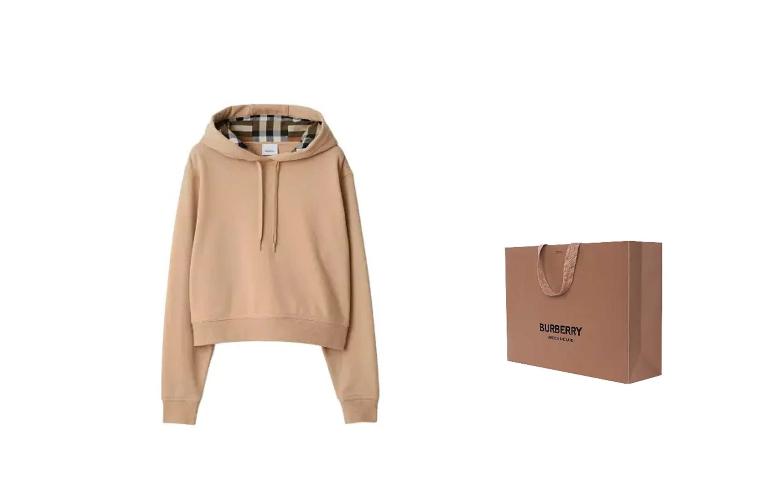 Shop (W) 버버리 SS24 로고 자수 후디 소프트 옐로우 베이지. 80843921