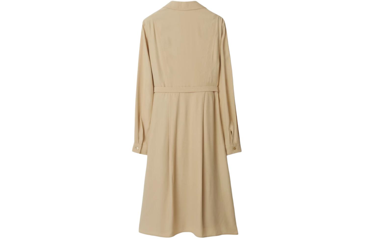 Lookbook (W) 博柏利 SS24 杏仁米色长袖束腰连衣裙 80843021