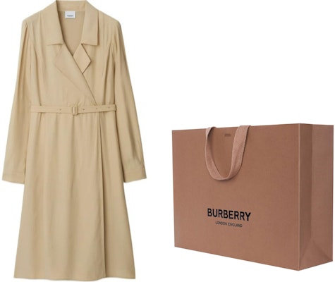 (W) 博柏利 SS24 杏仁米色长袖束腰连衣裙 80843021 Shop (W) 博柏利 SS24 杏仁米色长袖束腰连衣裙 80843021