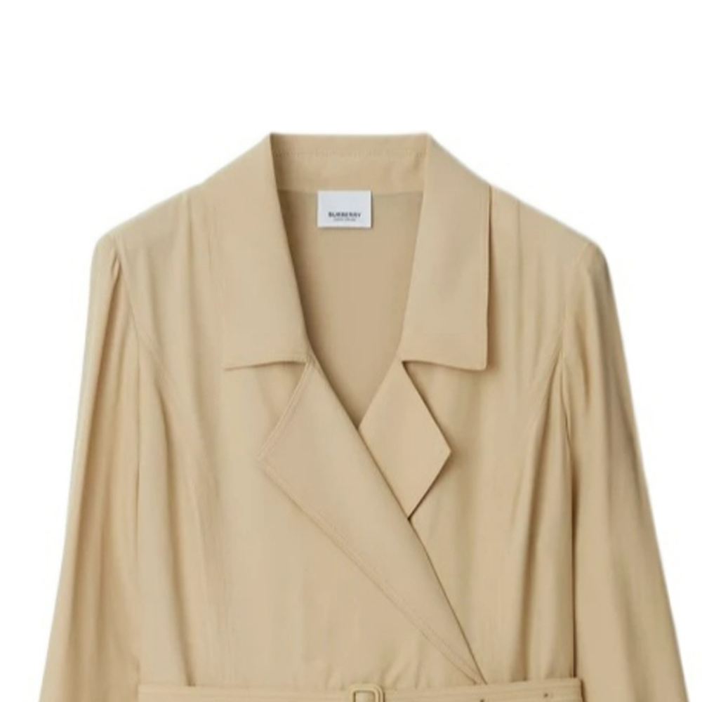 Details for (W) 博柏利 SS24 杏仁米色长袖束腰连衣裙 80843021