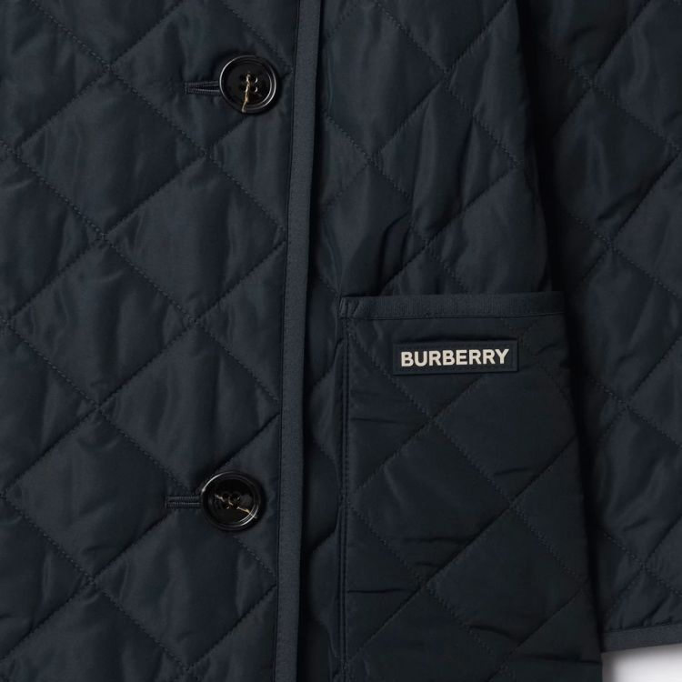 Shop (W) Burberry SS24 海軍黑雙排扣標誌貼布休閒夾克 80847271