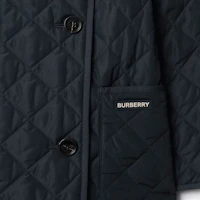 Shop (W) Burberry SS24 海軍黑雙排扣標誌貼布休閒夾克 80847271