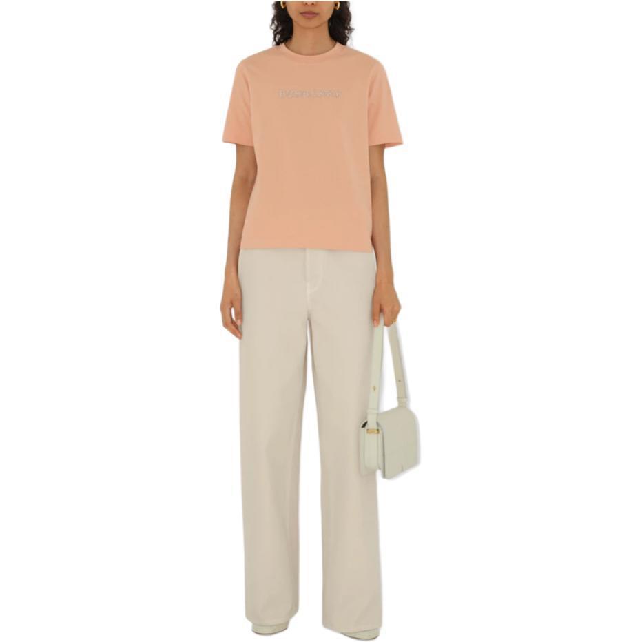 Lookbook (W) 博柏利 SS24 橙色标志刺绣圆领T恤。 80998341