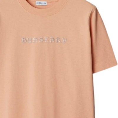 (W) 버버리 SS24 오렌지 로고 자수 크루넥 티셔츠. 80998341 Sizing (W) 버버리 SS24 오렌지 로고 자수 크루넥 티셔츠. 80998341