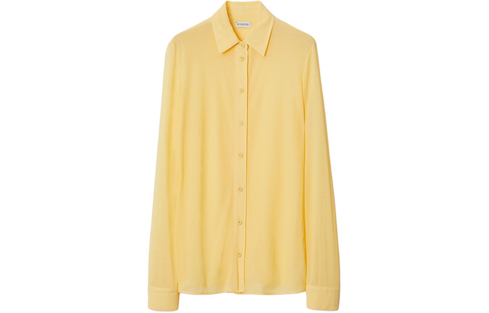 (Women) Burberry SS24  Plain Long Sleeve Shirt in Daffodil Yellow. 80824681