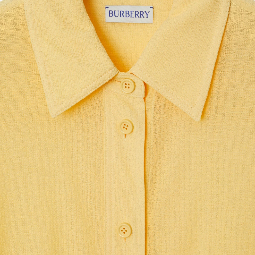 Sizing (Women) Burberry SS24  Plain Long Sleeve Shirt in Daffodil Yellow. 80824681