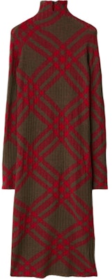 (W) Burberry SS24 紅色格紋高領長袖中長洋裝 80935801 Order (W) Burberry SS24 紅色格紋高領長袖中長洋裝 80935801