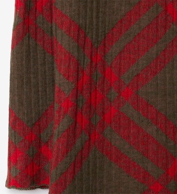 (W) Burberry SS24 紅色格紋高領長袖中長洋裝 80935801 Details for (W) Burberry SS24 紅色格紋高領長袖中長洋裝 80935801