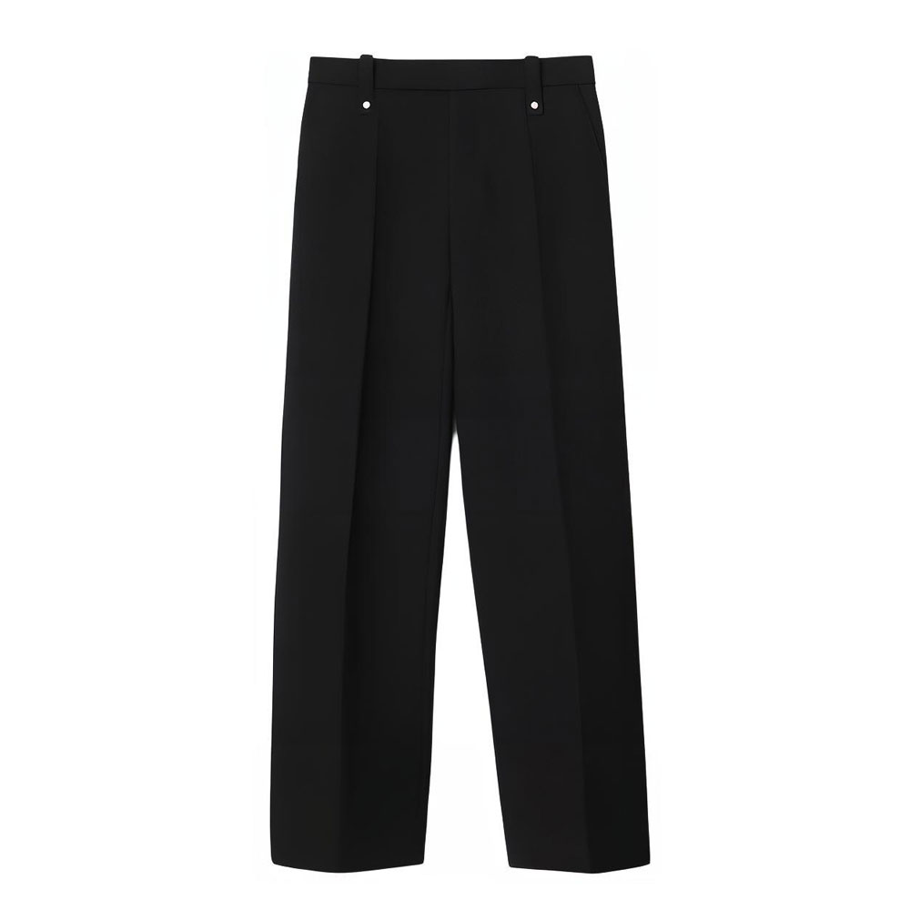 (Women) Burberry SS24  Relaxed Fit Black Straight-Leg Casual Pants. 80774591