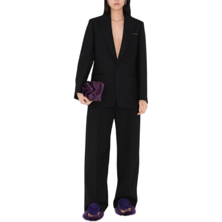 Shop (W) 버버리 SS24 릴렉스핏 블랙 스트레이트 레그 캐주얼 팬츠. 80774591