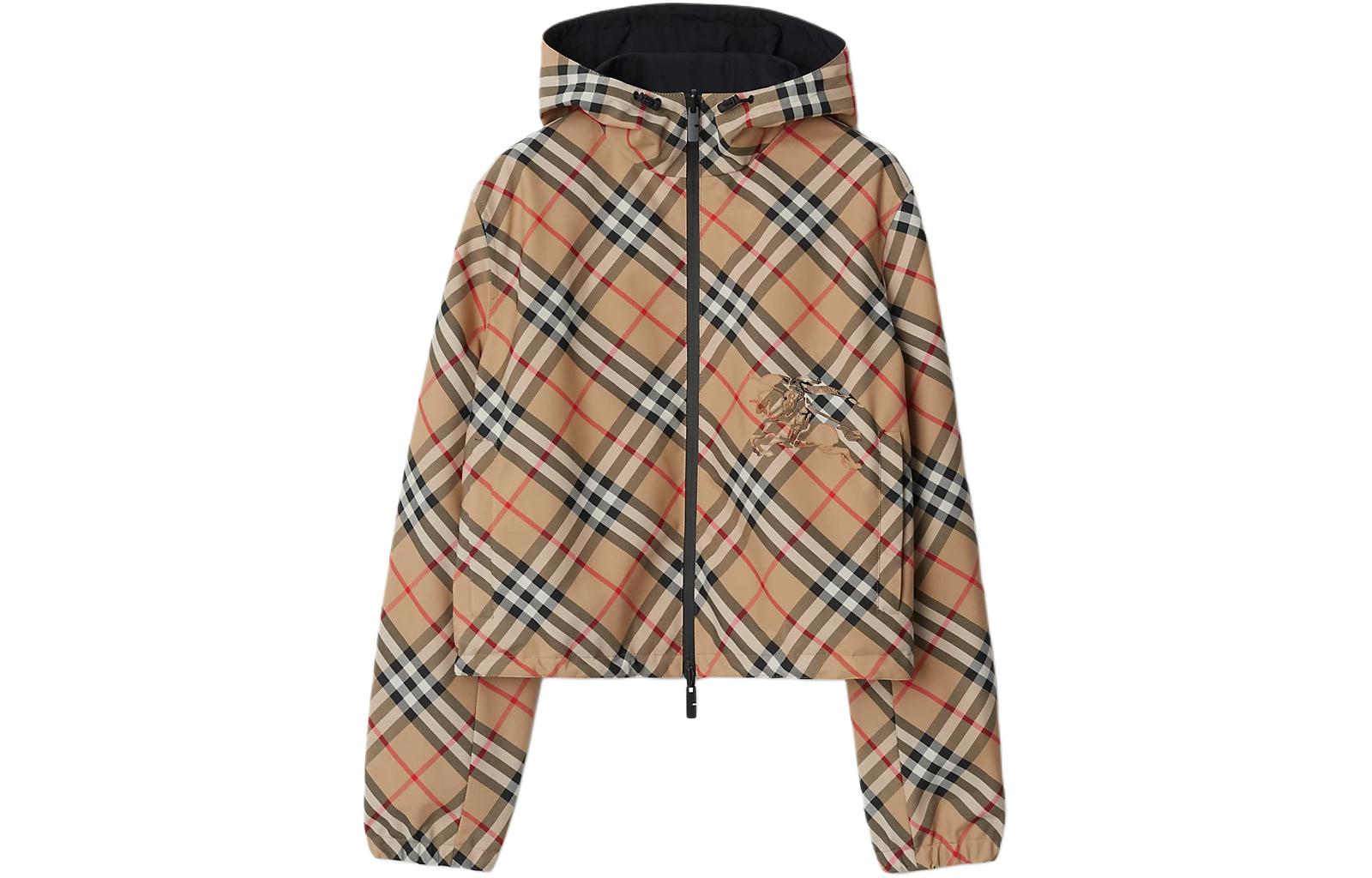 (Women) Burberry SS24  Reversible Check Hooded Zip Jacket Multicolor. 80872291