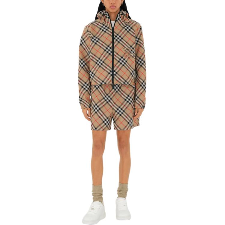 Details for (W) 博柏利 SS24 可翻转格纹连帽拉链夹克 多色. 80872291