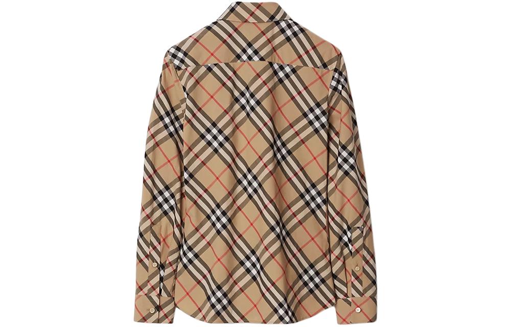 (Women) Burberry SS24  Slim-Fit Check Long Sleeve Shirt in Beige. 80876291 圖 3