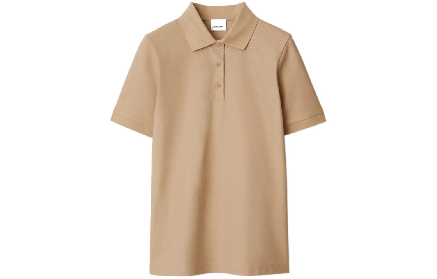 Order (Women) Burberry SS24  Solid Color Button Straight-Cut Polo Shirt Pale Yellow Beige 80847781