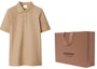 Shop (Women) Burberry SS24 Solid Color Button Straight-Cut Polo Shirt Pale Yellow Beige 80847781