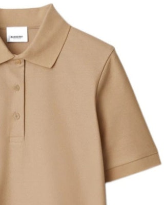 (Women) Burberry SS24 Solid Color Button Straight-Cut Polo Shirt Pale Yellow Beige 80847781 Details for (Women) Burberry SS24 Solid Color Button Straight-Cut Polo Shirt Pale Yellow Beige 80847781