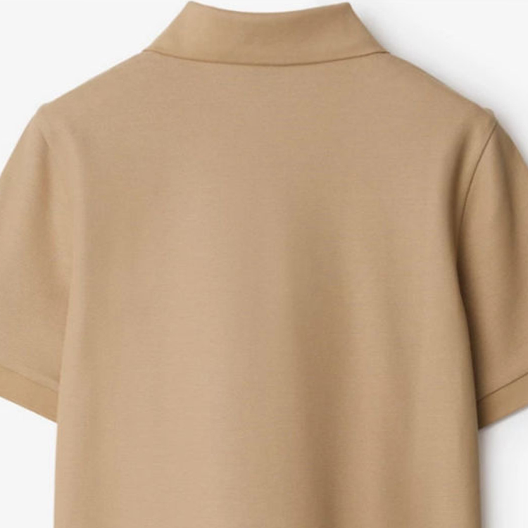 Cheap (Women) Burberry SS24  Solid Color Button Straight-Cut Polo Shirt Pale Yellow Beige 80847781