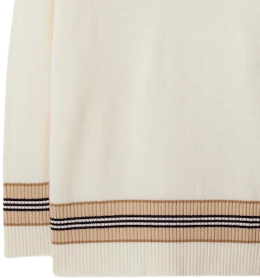 (Women) Burberry SS24 Striped Jacquard V-Neck Cashmere Sweater - Vanilla. 80991581 Purchase (Women) Burberry SS24 Striped Jacquard V-Neck Cashmere Sweater - Vanilla. 80991581
