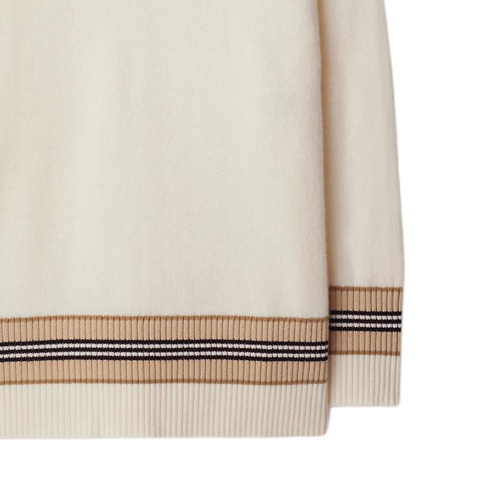 (Women) Burberry SS24  Striped Jacquard V-Neck Cashmere Sweater - Vanilla. 80991581 圖 6
