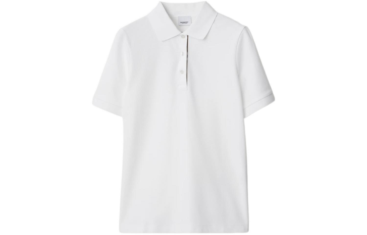 Order (W) Burberry SS24 Polo Blanco Casual de Manga Corta con Botones Frontales. 80844061