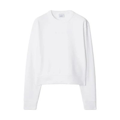 (Women) Burberry SS24 White Crewneck Long-Sleeve Sweatshirt. 80843891
