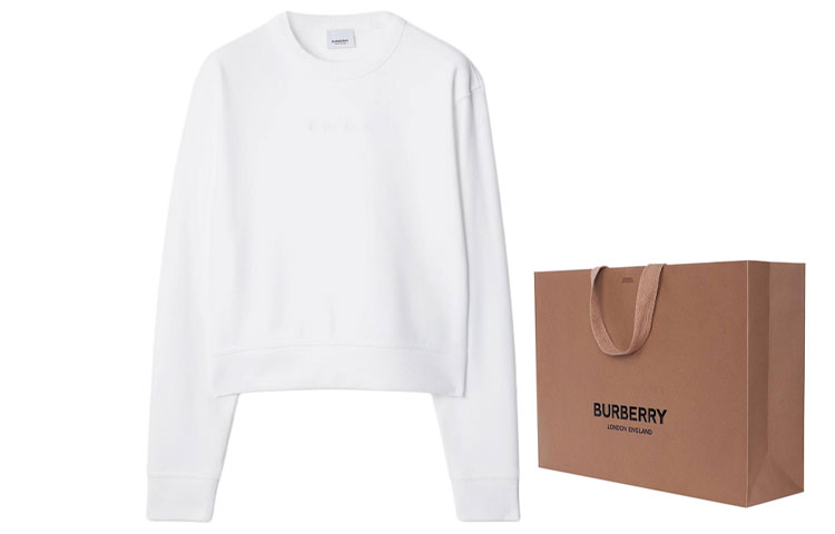 Shop (W) Burberry SS24 白色圓領長袖上衣運動衫. 80843891