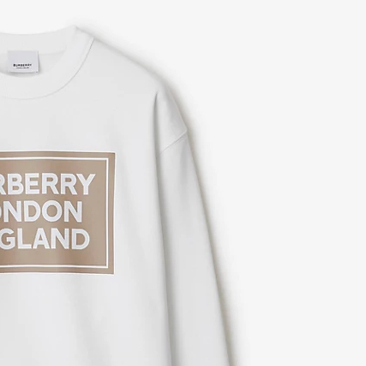 Details for (W) バーバリー SS24 ホワイトロゴプリント クルーネック長袖スウェットシャツ 80843531