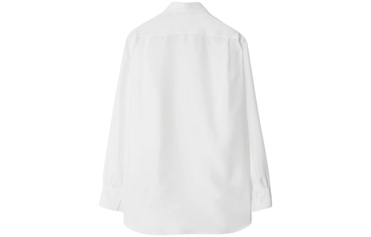 (Women) Burberry SS24  White Long-Sleeve Single-Breasted Collared Shirt. 80874491 圖 3