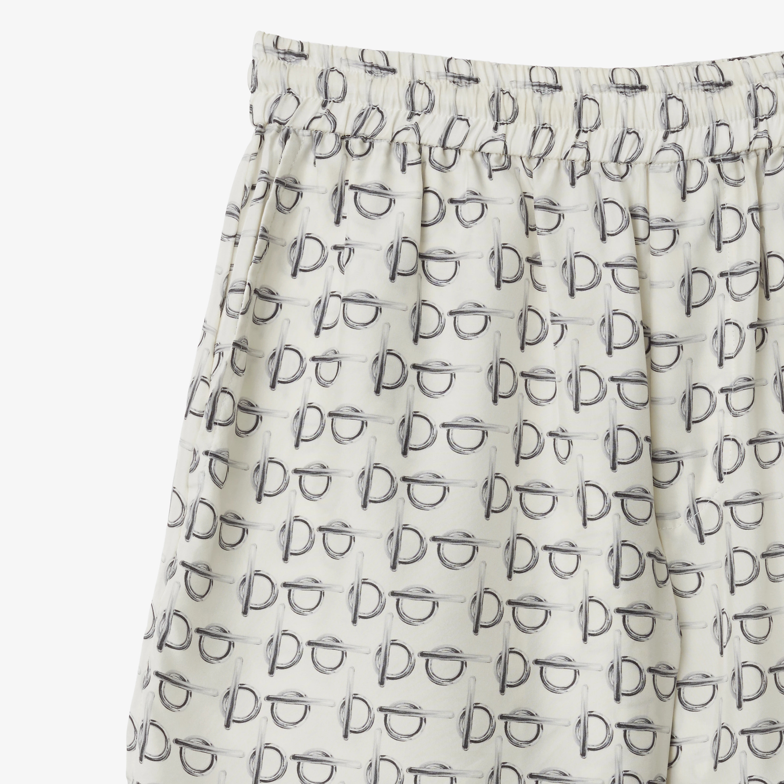 Cheap (W) Burberry SS24 Celana Pendek Kasual Putih Bermotif dengan Saku Belakang. 80886431