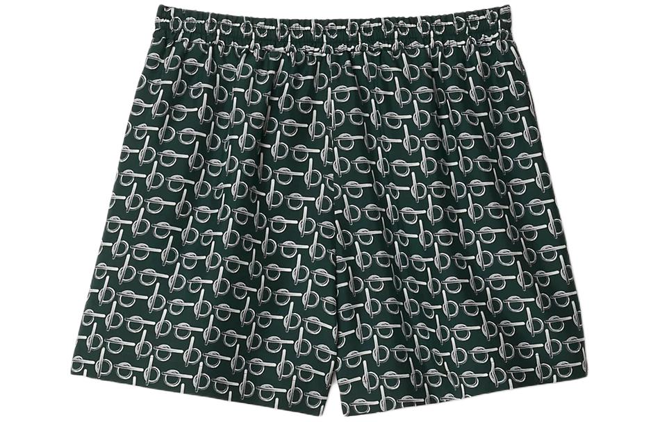 Lookbook (W) 博柏利 SS24 绿色情印花松紧腰直筒短裤 80907151